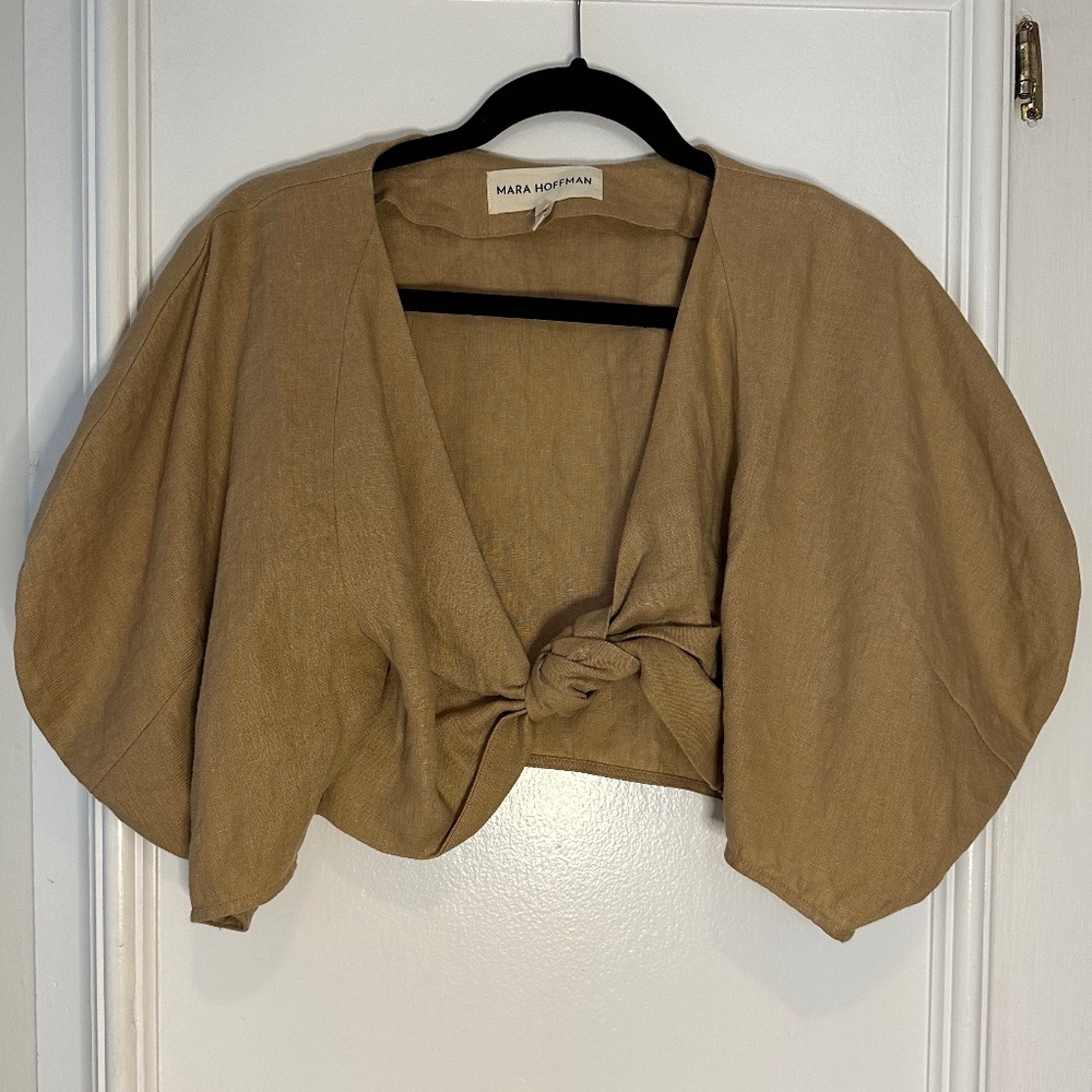 Mara Hoffman Beige Hemp Tie Shirt